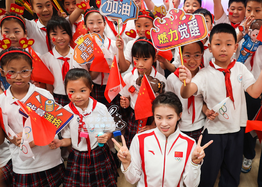 回到“金牌搖籃”光啟小學(xué) 陳芋汐分享奧運(yùn)感悟：為國爭光的夢想讓我選擇堅持