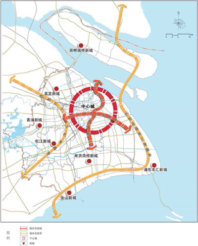 上海市城市化戰(zhàn)略格局示意圖  上海市城市化戰(zhàn)略格局示意圖